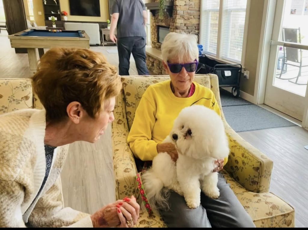 maggie's place memory care overland park resident with dog