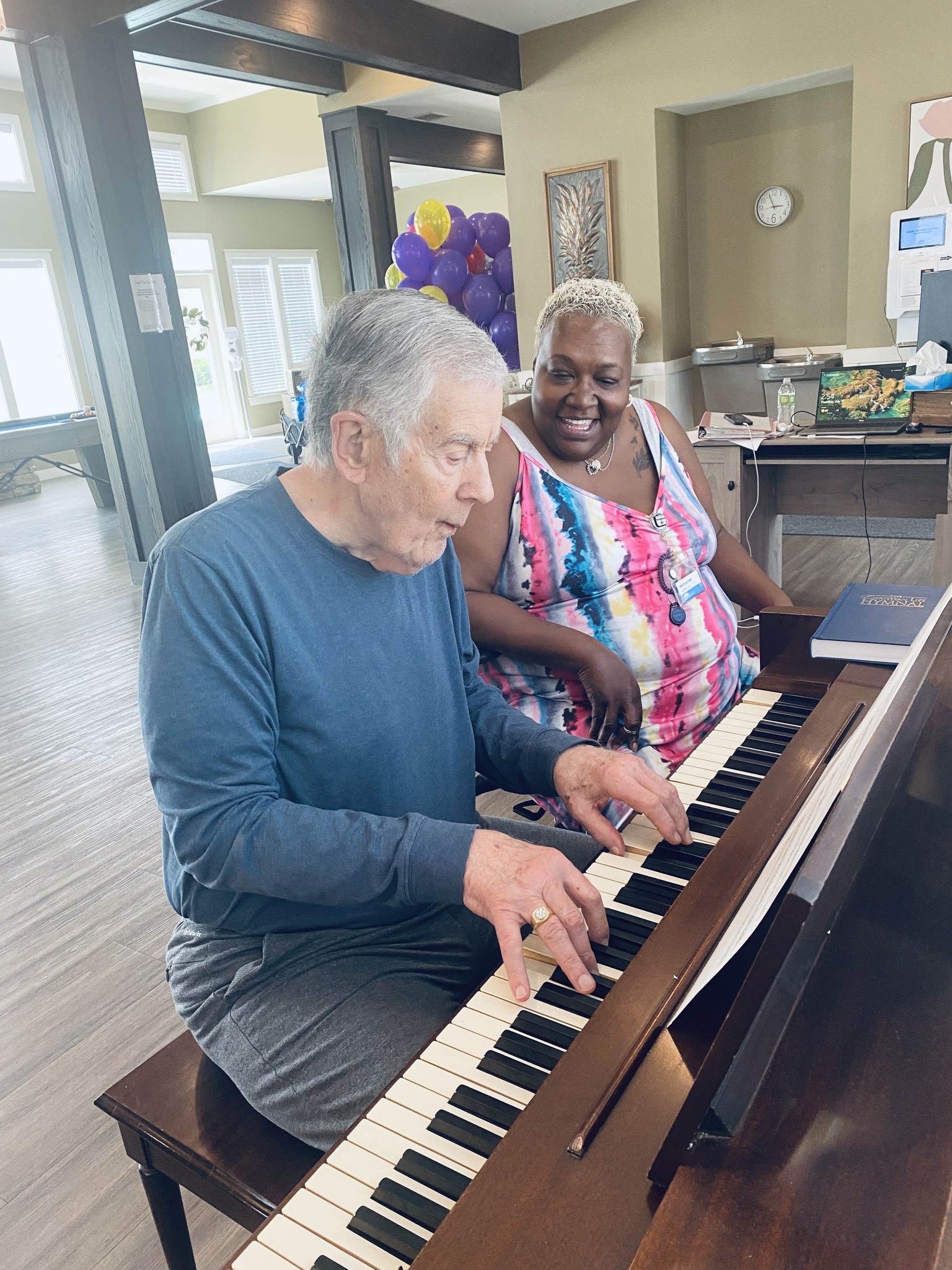 Caregiver and senior resident at Maggie's Place memory care home